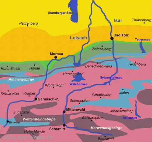 Geologische Kartenskizze Isar-Loisachgebiet